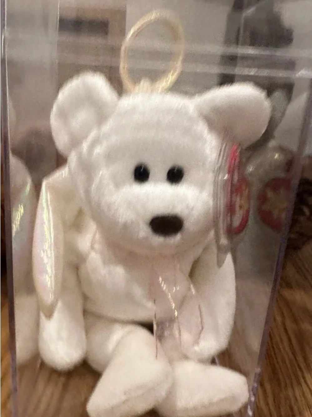 Vintage Ty Beanie Baby - Halo the White Angel Bear (1998 / Retired)⁠